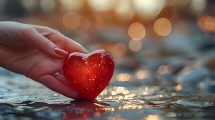 Fototapeta premium The Language of Touch: Hand and Heart