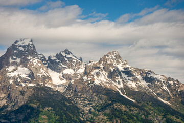 Fototapeta na wymiar Snow-capped Mountains Landscape in Grand Teton National Park in Wyoming