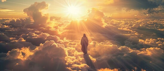 Image Portraying the Glorious Return of Jesus Christ in Heavens Radiance