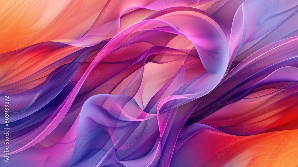 Poster graphic design of abstract lines and curves in vibrant colors, expressing creativity and dynamic ene