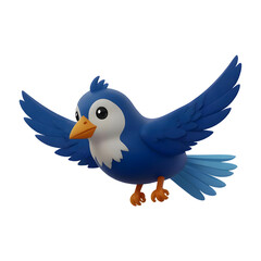 Blue Bird 3D Illustration