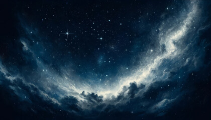 Sophisticated Starry Sky in Shades of Blue and White