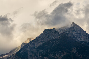 Obraz premium Snow-capped Mountains Landscape in Grand Teton National Park in Wyoming