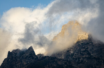 Snow-capped Mountains Landscape in Grand Teton National Park in Wyoming