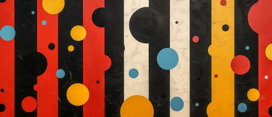 Dynamic Polka Dot Abstract in Bold Colors
