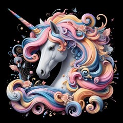 Unicorn colour will white and very beautiful.
