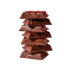 Delicious dark bar chocolate isolated on a transparent background by AI generative