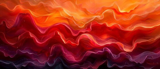 Waves of rich reds and oranges abstract background