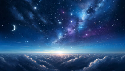 Vast Nebula and Star-Filled Night Sky
