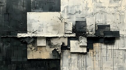 Urban Decay: Monochromatic Abstract with Distressed Elements
