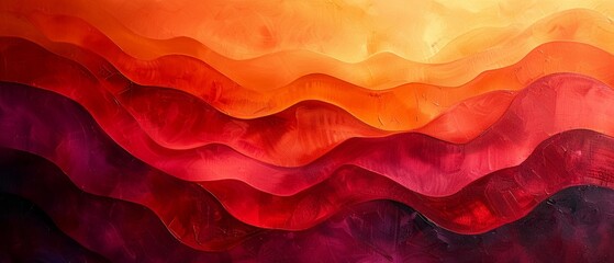 Waves of rich reds and oranges abstract background