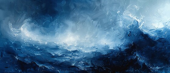 Stormy greys and deep blues, with flashes of electric white