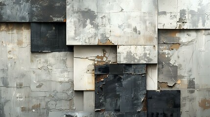 Layered Monochrome Urban Art: Urban Decay Textures