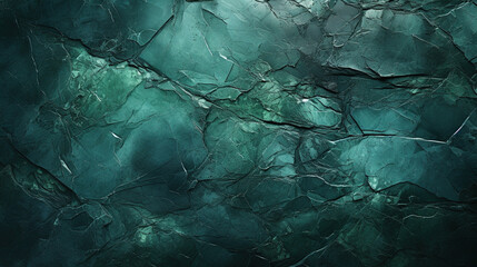 Painted Elegant Dark Green Colors With Marbled Stone or Rock Wall Texture Background