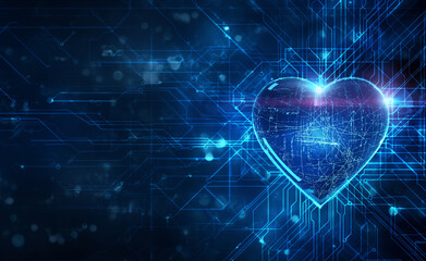 Naklejka na ściany i meble Translucent Heart: Fusion of Emotion and Technology