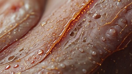 The blisters are purulent. Wounded skin