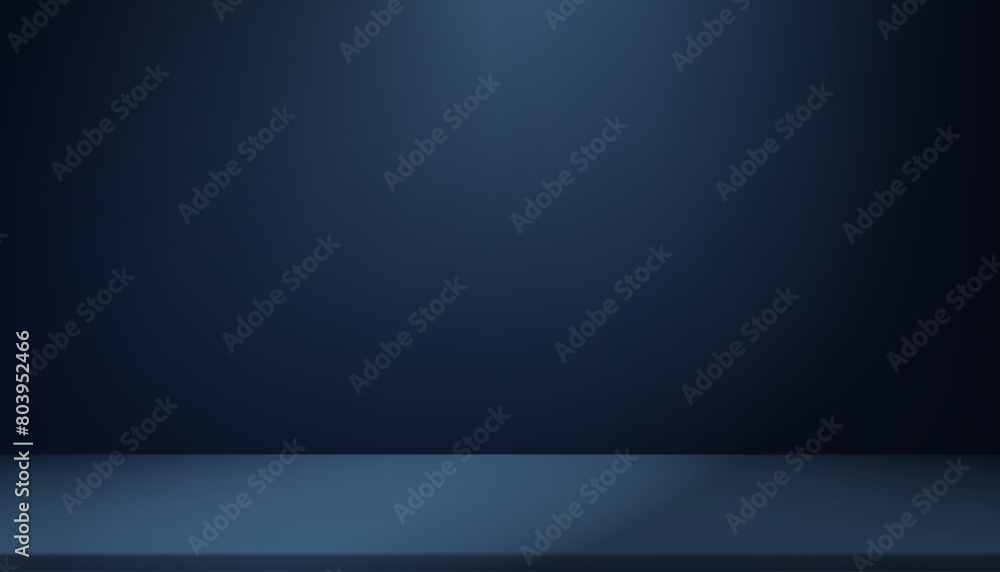 Aufkleber blue background,empty studio room with spotlight,shadow on floor.backdrop dark navy gallery with 3d 