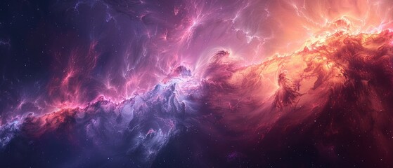 Fototapeta premium Nebulous purples and pinks blending into a hazy background, like a distant galaxy