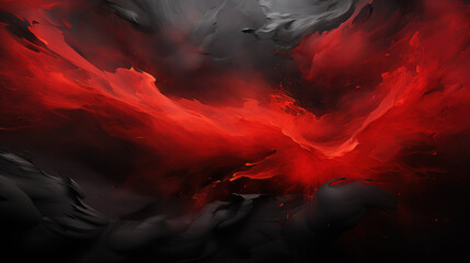 Fototapeta premium Abstract Art of Red and Black Color Oil Paint Splatter on Background