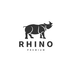 Rhino animal vector logo design illustration