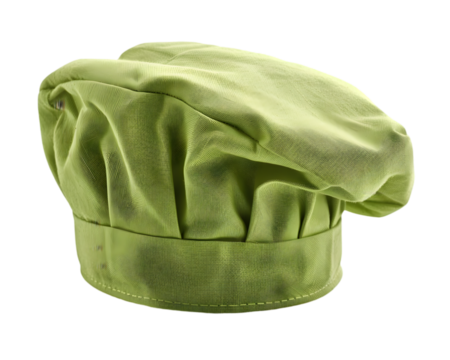 Green Chef hat on transparent background