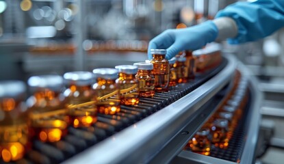 Pharmacist Scientist Inspecting Pharmaceutical Production of Prescription Medications in Health Care Factory - Healthcare and Research Concept - obrazy, fototapety, plakaty
