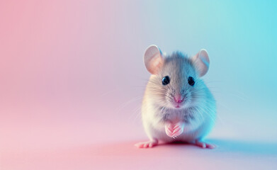 Whimsical Whiskers: Macro Mouse in Pastel Palette