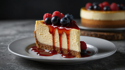 cheescake with beautiful colours 