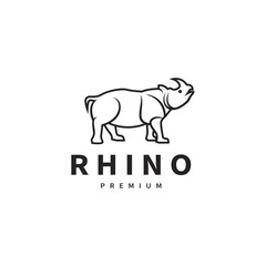 Rhino animal geometric logo design illustration
