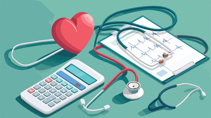 Stethoscope with heart calculator and cardiogram