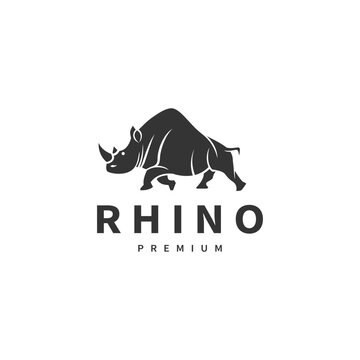 Rhino animal vector logo design illustration 2