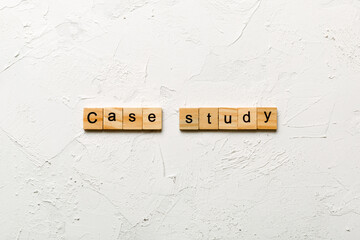 case study word written on wood block. case study text on table, concept