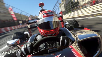 Obraz premium racing car driver in action