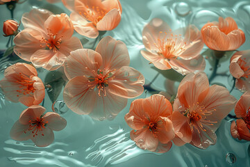 A beautiful bouquet of pink flowers floating in a pool of water
