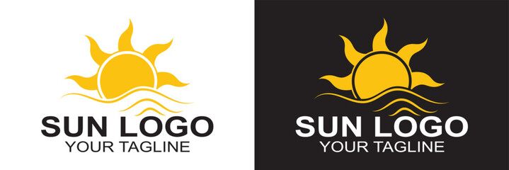 sun logo and icon vector illustration design template.  Icon symbol Illustration. Eps.10