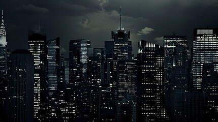 Close-up of a city skyline with darkened buildings, illustrating the widespread impact of a major electrical grid failure 