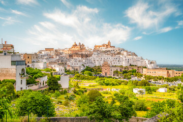 Fototapeta na wymiar Ostuni white town skyline, Brindisi, Apulia Italy. Europe.