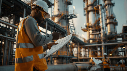 Fototapeta premium Digital building construction engineering with double exposure graphic design.
