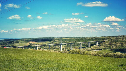 Forest and hiking trails of the Somogyi hills, valley bridge, Balaton, Hungary