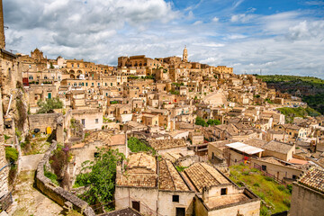 View of the ancient town of Matera, Sassi di Matera in Basilicata, southern Italy
