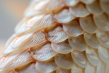 Close Up View of White and Pink Fish Scales in Detail