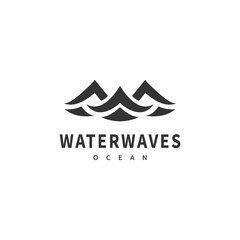 sea water waves vector logo design 5