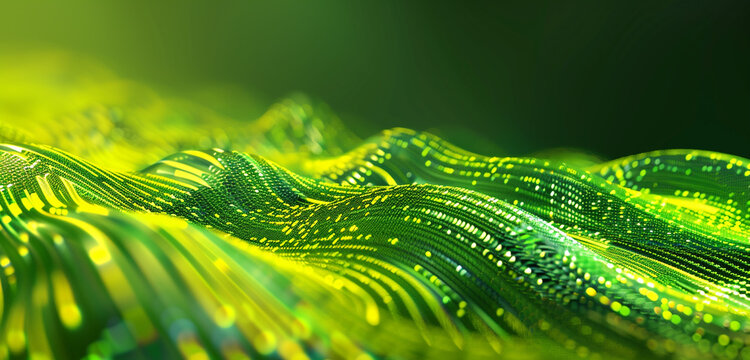 Pixel wave in lime green and yellow, energizing and uplifting, like spring's vibrant spirit.