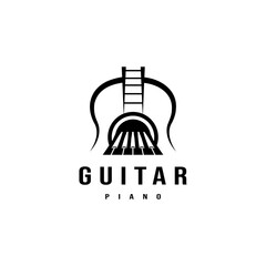 Guitar and piano creative logo design inspiration 4