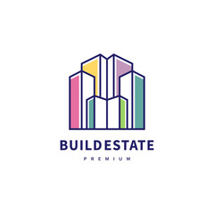 city building modern vector illustration for real estate logo design