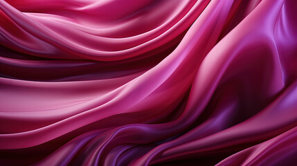 Obraz premium Fluttering Magenta Color Fabric Heavenly in Space With Delicate Folds on Blurry Background