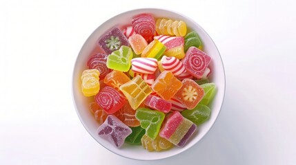 Colorful candy in a bowl.