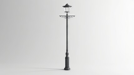 Obraz premium Vintage street lamp isolated on white background