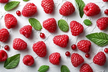 A vibrant heap of juicy, ripe raspberries, rich in vitamins, perfect for vegan diets.