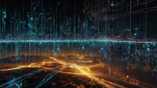 Lights of realms, Artificial intelligence beginning, Inside of the brain of a computer machine generative AI